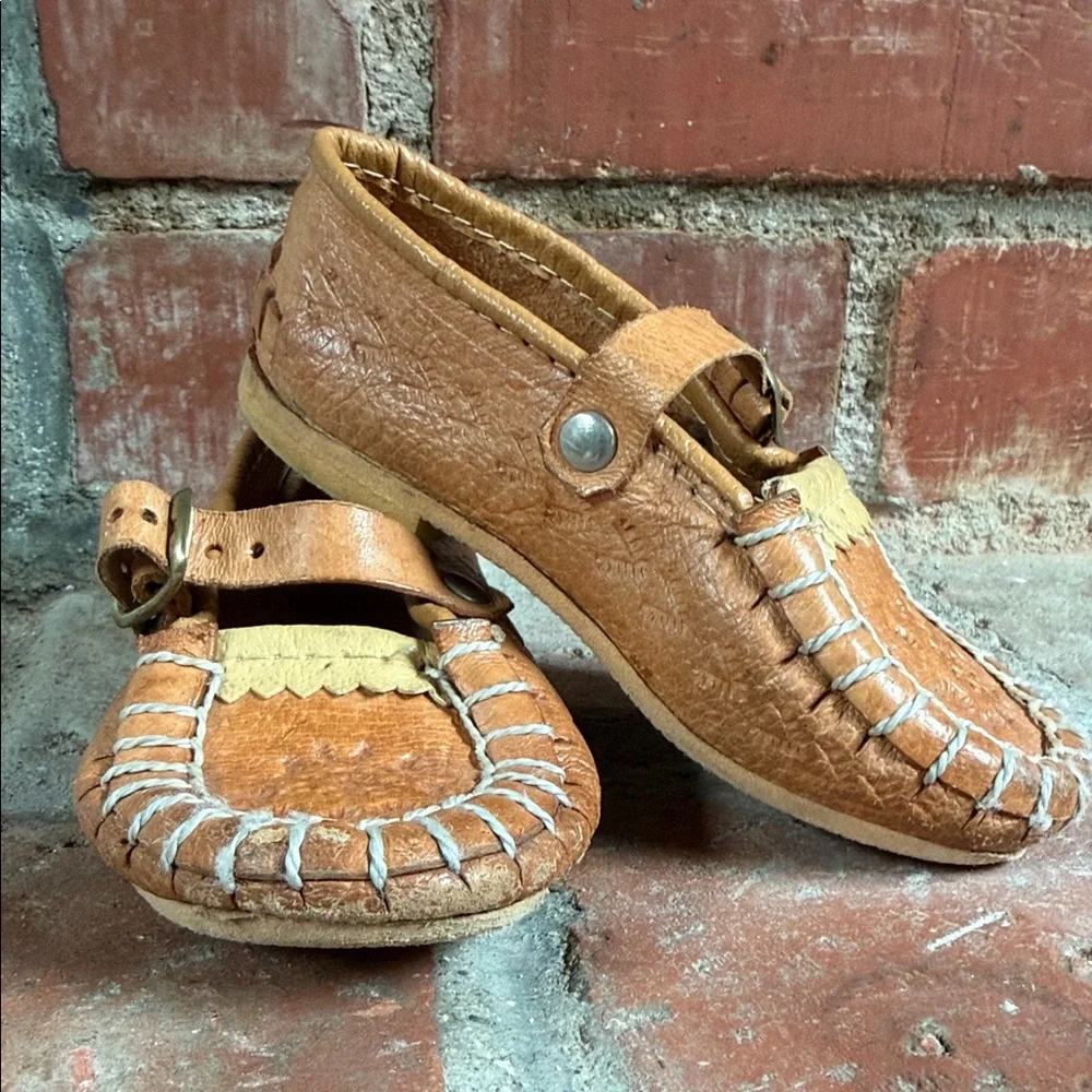 Kids handmade Polish Tan Leather Moccasins